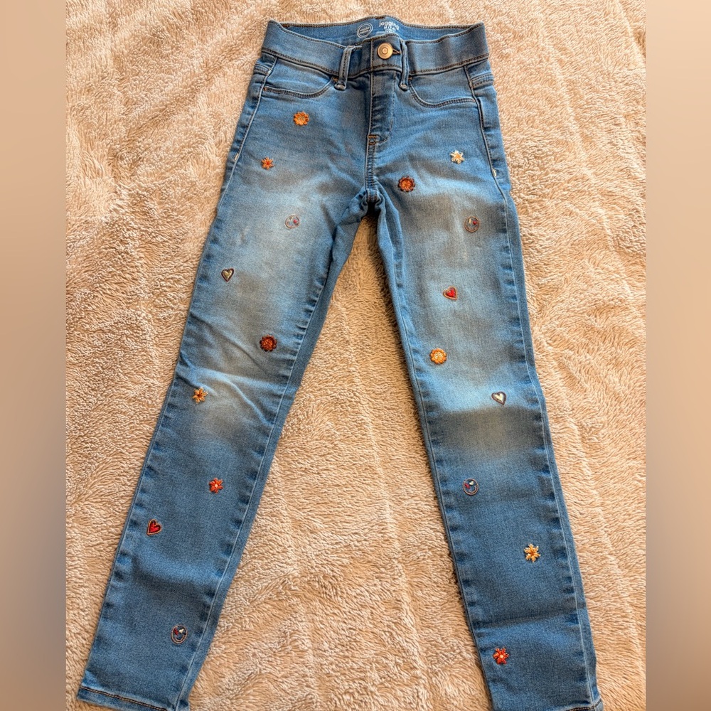 Embroidered Blue Jeans for Girls